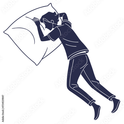 Person sleeping soundly on a pillow with eyes closed