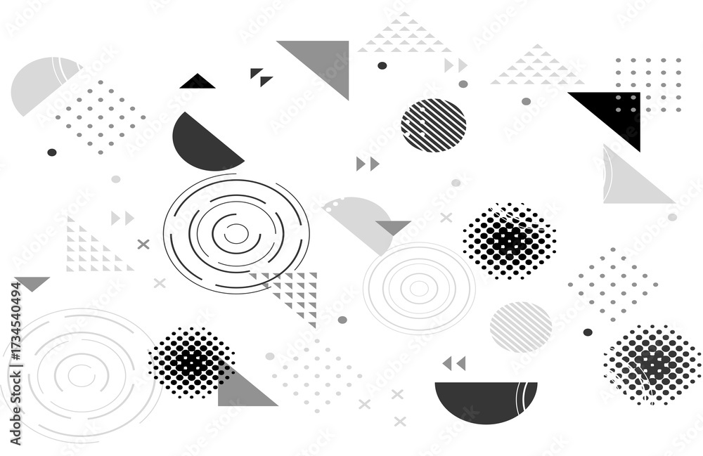Obraz premium Black and White Gradient Geometric Abstract Background