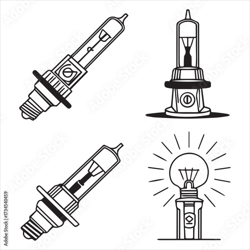 printer machine icon set vector