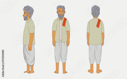indian village man cartoon character. moral stories for the best cartoon character.