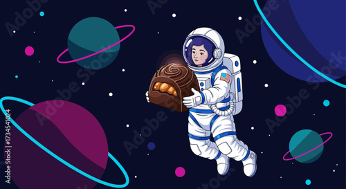 Astronaut's Sweet Discovery: A Chocolate Delight in the Vast Expanse of Space Exploration