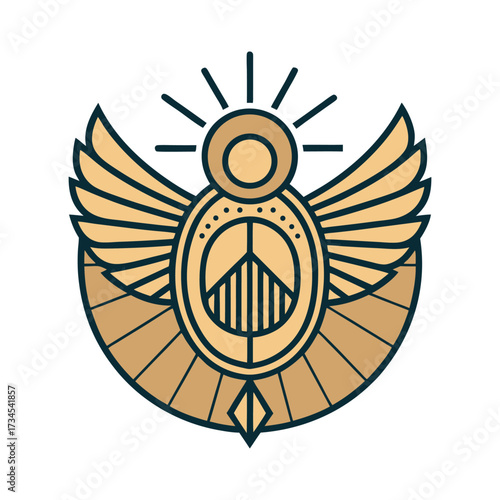 Egyptian Scarab Ancient Mandala Silhouette Design