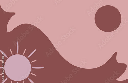 Fluid abstract wave poster in dusty rose harmony organic liquid design