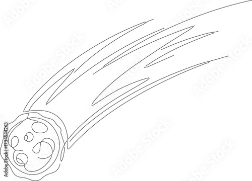 Simple Handdrawn Comet Celestial Object Space Element Astronomy Graphic