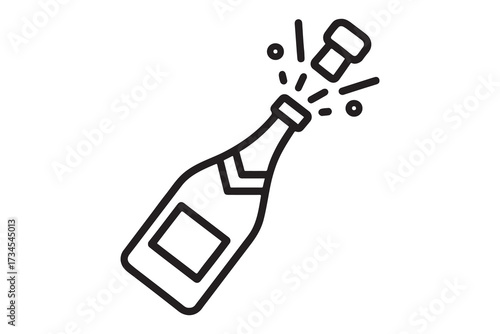 Wine bottle continuous one line drawing vector illustration. Pro vector