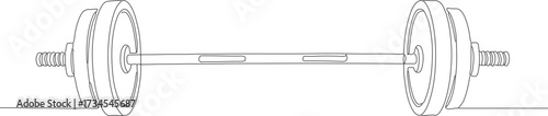 Simple Line Art Barbell Lifting Equipment Outline Fitness Exercise Icon
