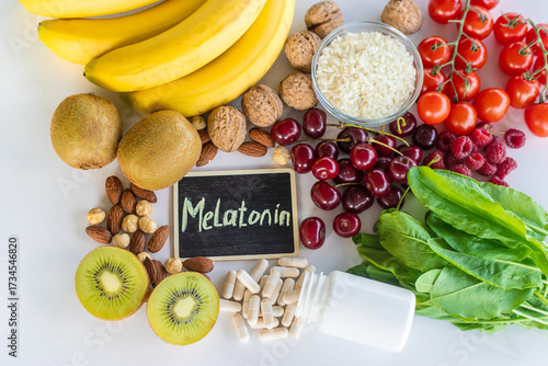 Wallpaper Mural Foods containing melatonin on a beautiful background. Selective focus. Torontodigital.ca