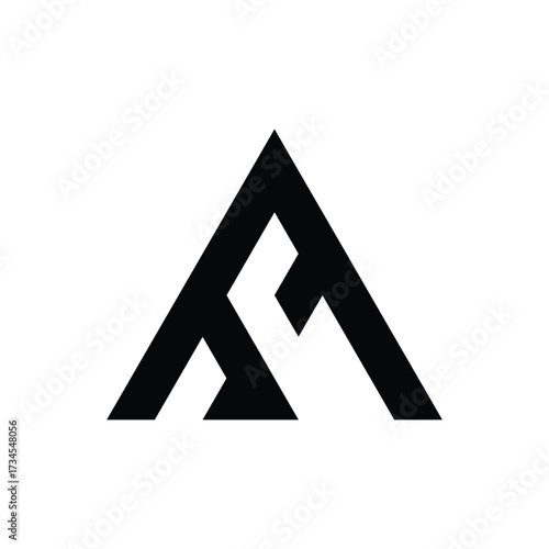 Abstract mountain peak symbol graphic design element for branding and logos vector
