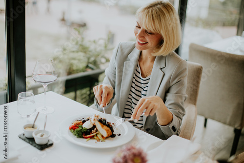 Enjoying a delicious meal a...