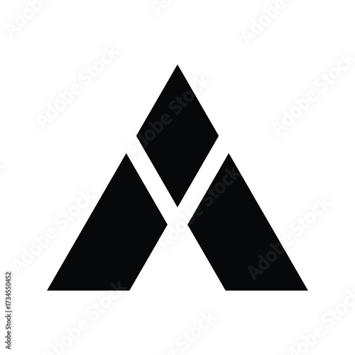 Abstract geometric delta symbol icon for modern branding and digital design applications vector
