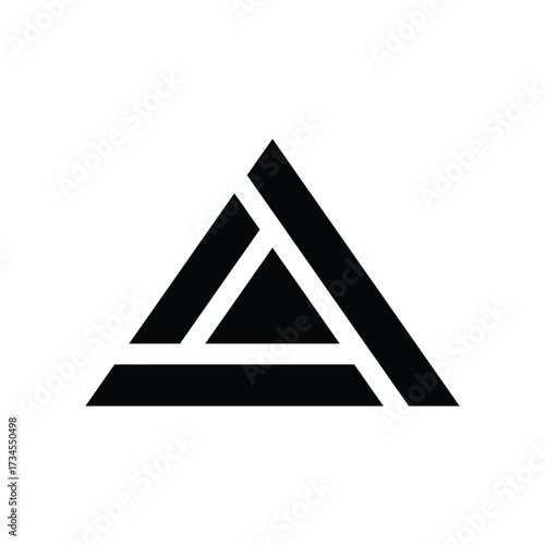 Modern geometric delta symbol icon abstract triangle shape design element vector