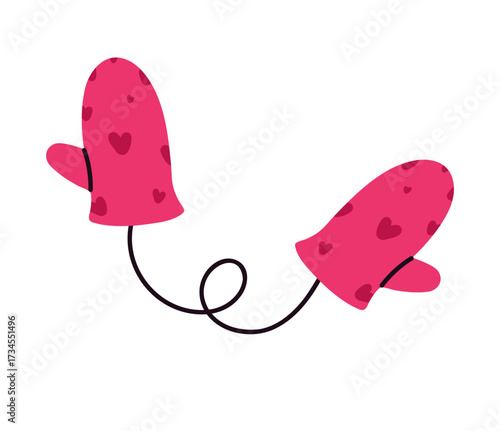 Winter mittens. Flat vector illustration
