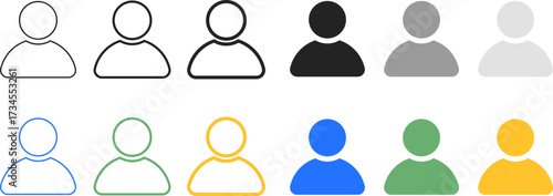 user profile icon set. Different style profile icons collection. Avatar symbol. User account sign