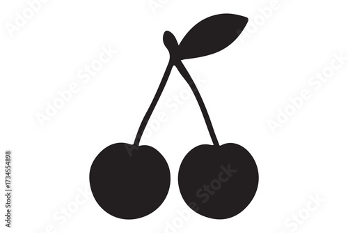 Whimsical Black and White Cherry Pattern Ripe Cherry Fruit Fresh Ingredient Delicious Treat Sweet Dessert Organic Food Health Benefits Vitamin Rich