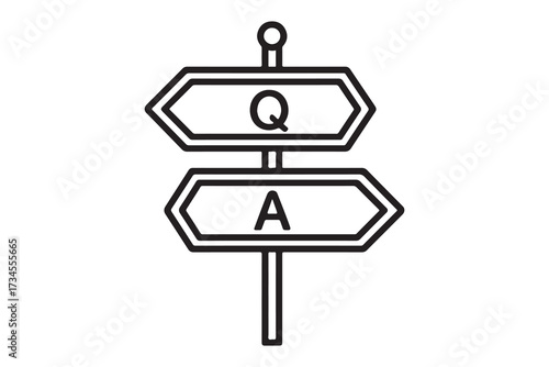 Direction sign with arrows on White background, vector