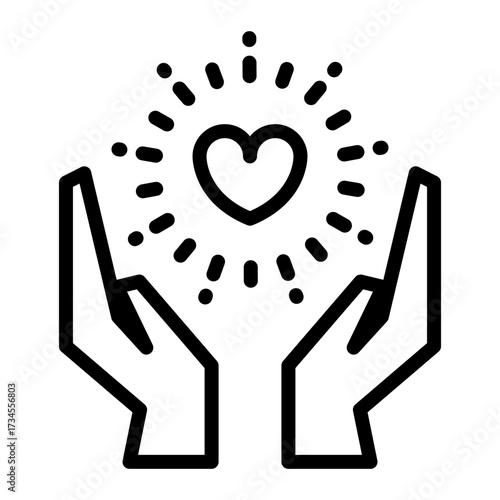 Self Compassion simple line icon