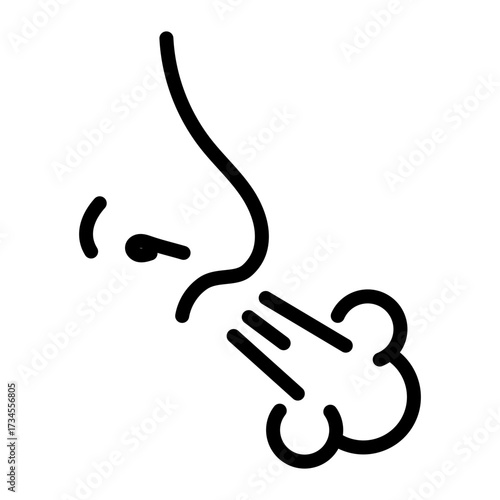 Deep Breathing Exhale simple line icon