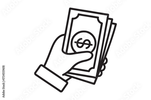 kickback cash icon sign vector on white background    