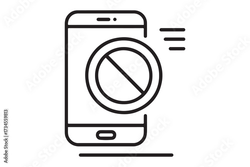 blank smart phone icon in black outline vector
