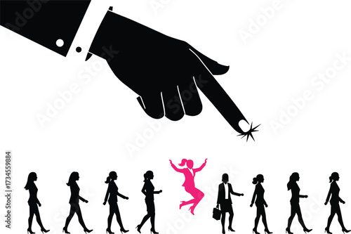 Business recruitment concept, candidate selection, leadership opportunity, HR hiring process, individuality success, standout employee, corporate 