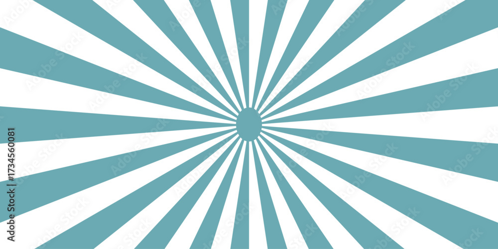 Fototapeta premium Abstract high-energy radial burst design with bright teal and white wavy stripes. Symmetrical curved segments, Perfect for comic, background, website, wallpaper, greeting.