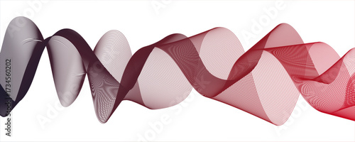 Abstract modern background with flowing wave lines in gradient shades of maroon and aqua. smooth, curved,technology, data science, business wave line background. Curved wavy line smooth.