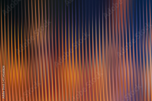 Illustration of abstract background with vertical lines and gradient of orange and blue color