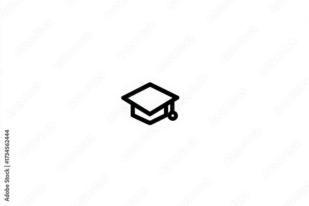 Obraz premium The simple design of a graduation cap symbolizes educational milestones and the completion of studies. It serves as a universal symbol of achievement and accomplishment in academics.