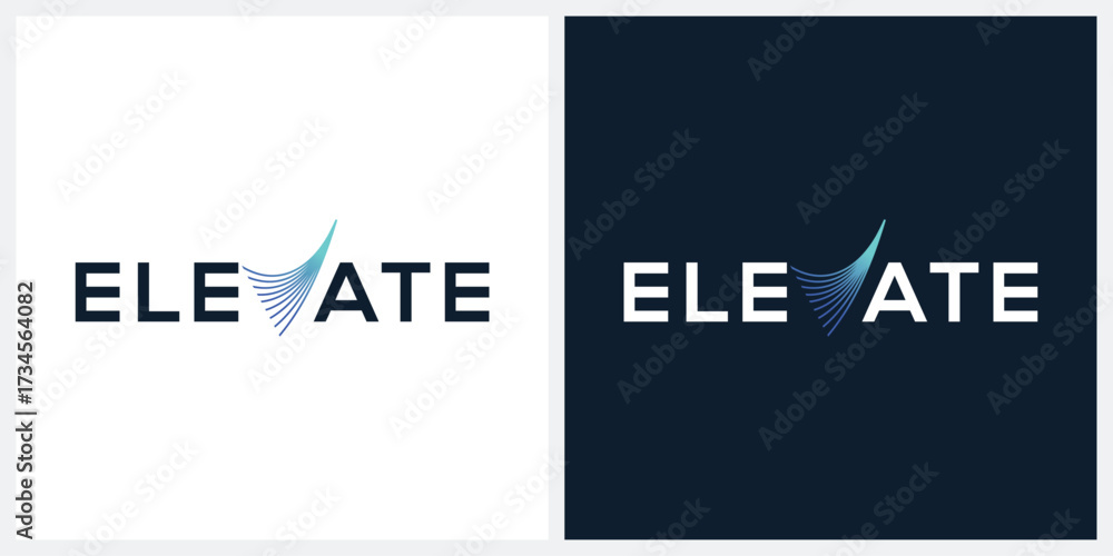 Obraz premium elevate word mark logo design template