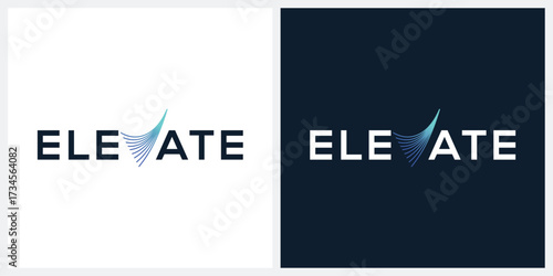 elevate word mark logo design template