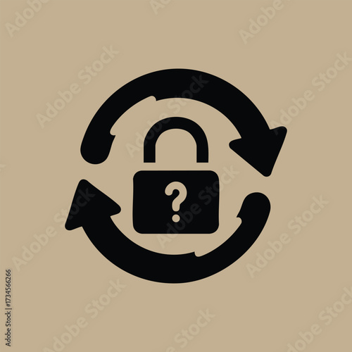 Secure Lock with Circular Arrows Representing Data Protection and Privacy in Digital Systems