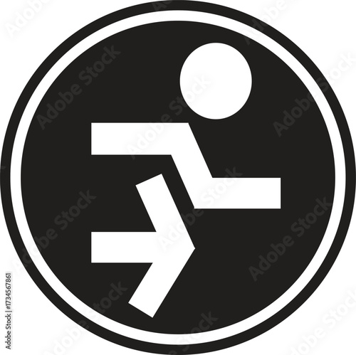 black emergency exit sign