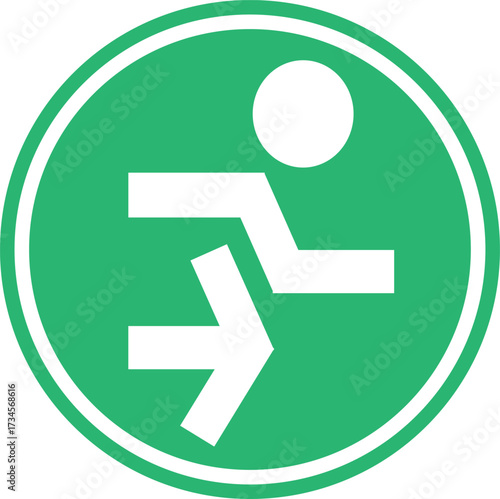 green emergency exit sign