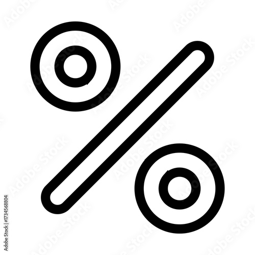 Simple line art percentage symbol for finance commerce sale offer discount concept
