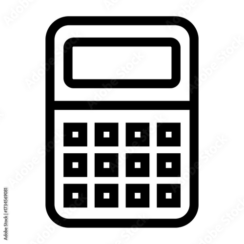 Simple calculator icon, depicting financial calculations and accounting procedures effectively