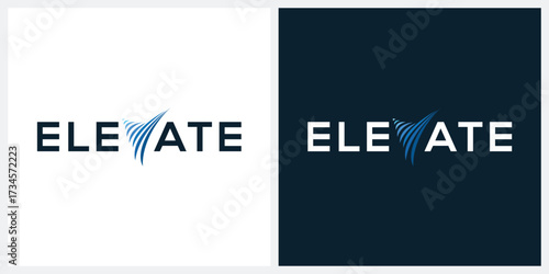 elevate word mark logo design inspiration