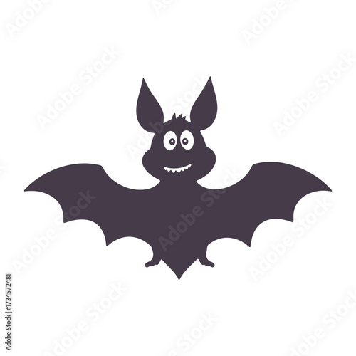 Cartoon bat halloween vector illustration spooky animal night creature flying mammal silhouette dark october holiday design