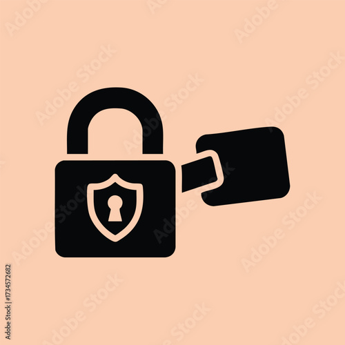 Padlock with an open shackle symbolizing security, protection, and access control in digital and physical environments