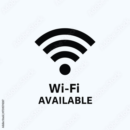 Wireless internet signal with Wi-Fi available text on a light