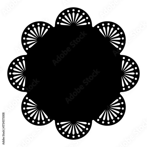 lace vector single-color napkin silhouette on transparent