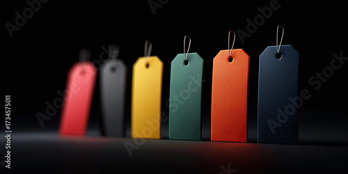 price tag on black background