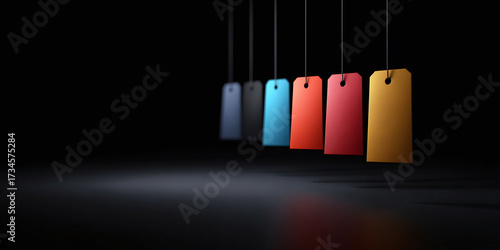 price tag on black background