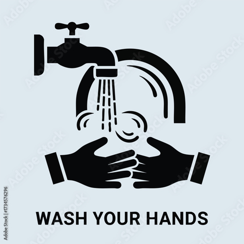 Hands under running water with a faucet, emphasizing hygiene and proper handwashing techniques for health and safety