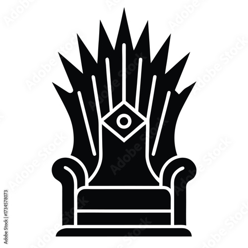 throne brooch vector icon