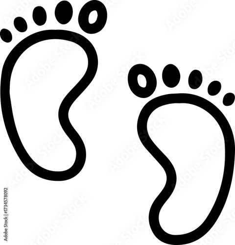 Footprint Silhouette Icon – Human Feet Vector