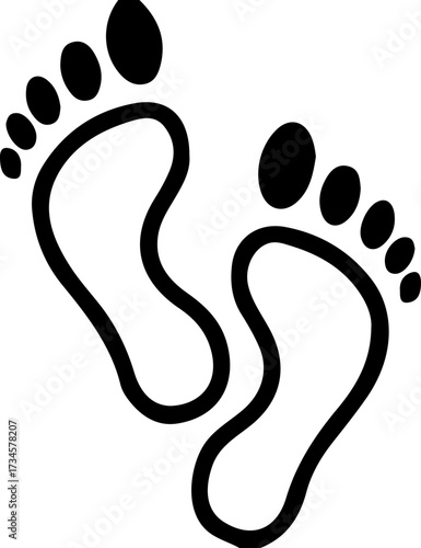 Footprint Silhouette Icon – Human Feet Vector