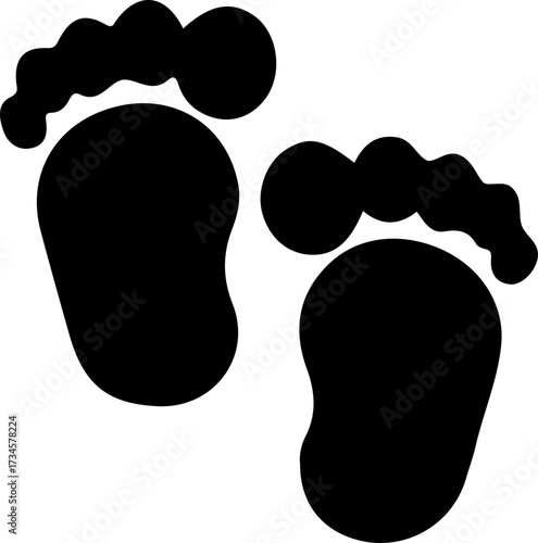 Footprint Silhouette Icon – Human Feet Vector