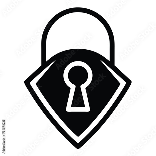 padlock pendant vector icon
