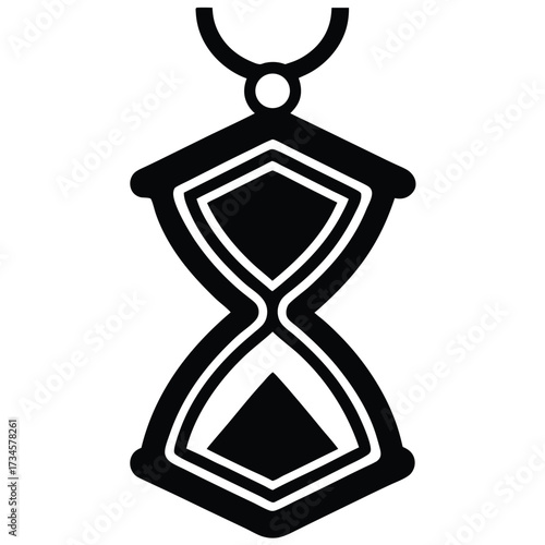 hourglass pendant vector icon