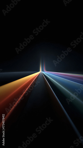 Background of Colorful Winding Tech Lines